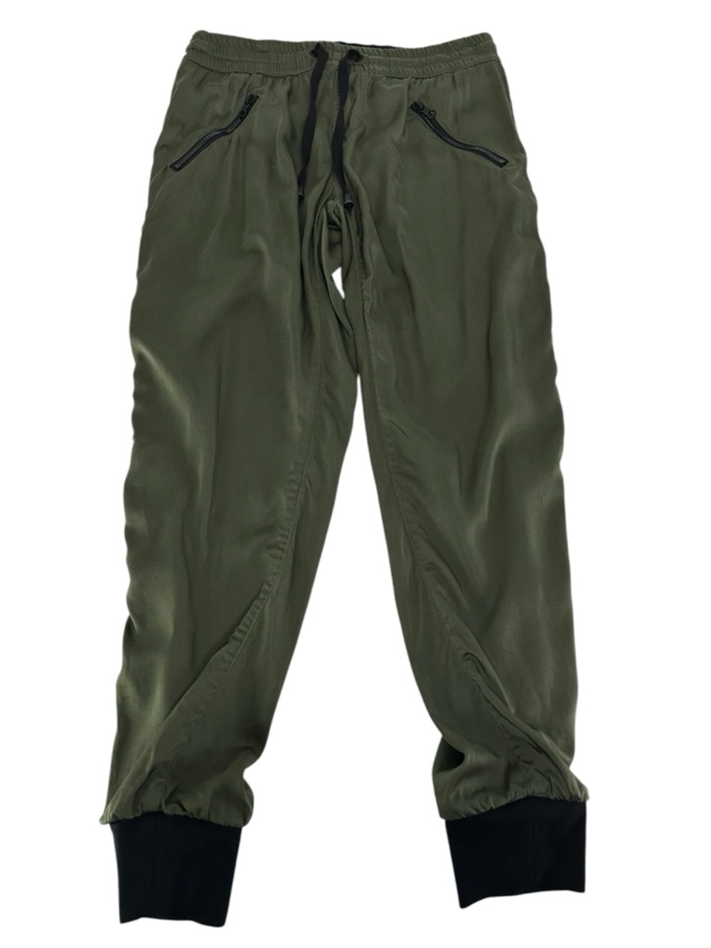 BLANC NOIR / Green & Black Super Soft Zipper Joggers / Size 6 / Baggy Streetwear